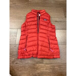 Patagonia Girls Down Sweater Vest Puffer Outdoors Insulated Red Pink Size M 10
